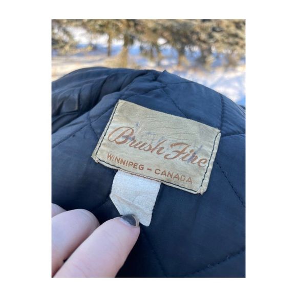 Vintage 80s Brush Fire Moto Steerhide Leather Jacket Biker Black Distressed Cana - Picture 15 of 16